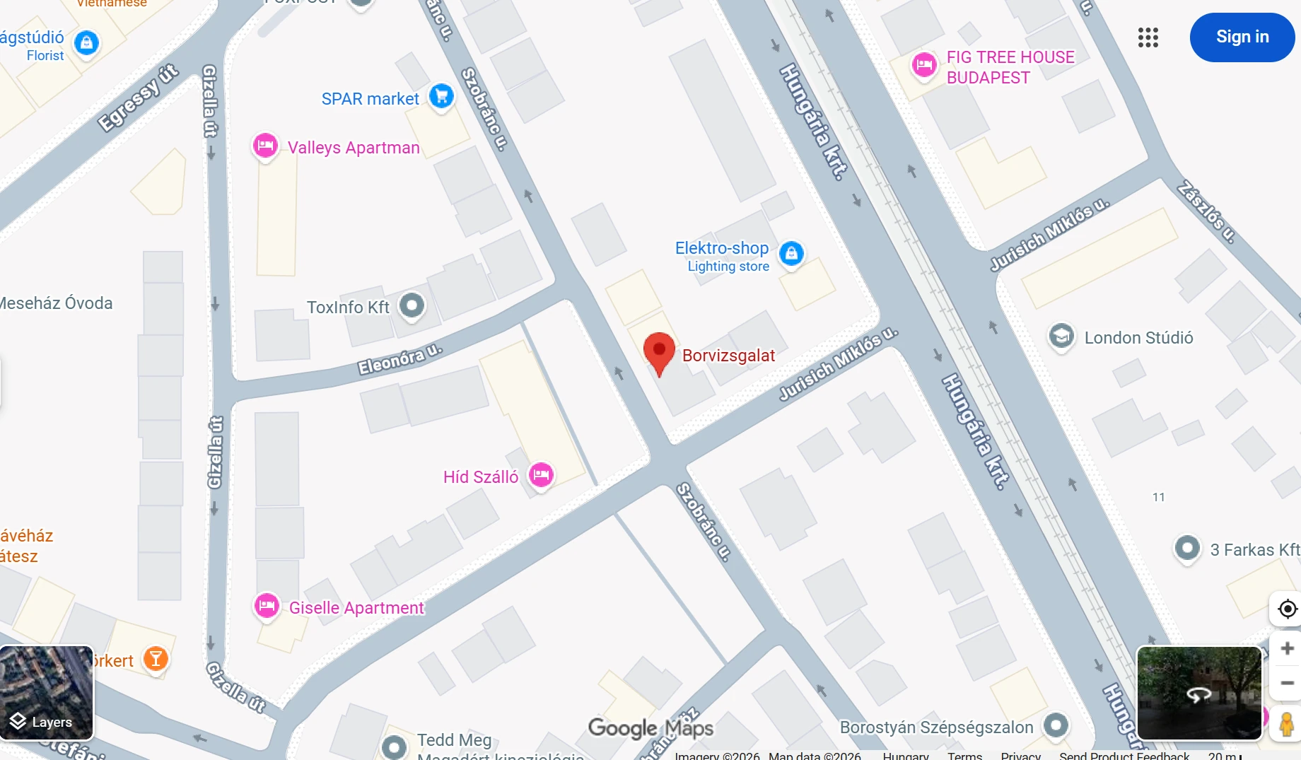 Térkép - Budapest, Szobránc utca 15/A